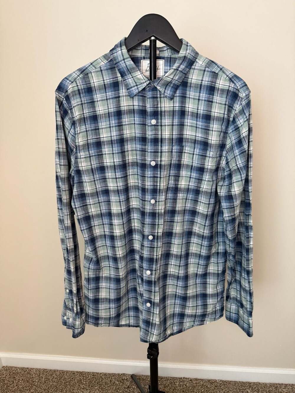 Bixby Nomad Slim Fit Plaid Long Sleeve Button Down Shirt‎ Size L